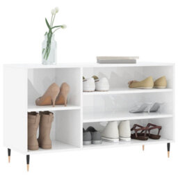 Berkfield Shoe Cabinet High Gloss White 102X36X60 Cm Engineered Wood - thumbnail 3