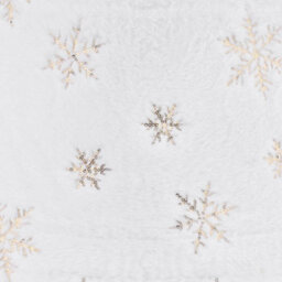 Holly International Christmas Tree Skirt - Plush White With Gold Snowflake Design - thumbnail 3