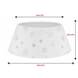 Holly International Christmas Tree Skirt - Plush White With Gold Snowflake Design - thumbnail 4