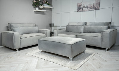 Stratus Interiors Modular Sofa Sloane Chunky Upholstered Velvet Full Back Cushions-- 3 Seater Plus 2 Seater Set - image 1