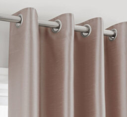Intimates Modern Ring Top Curtains, Ready-Made High-Quality Faux Silk, Machine Washable, Energy-Saving Living Room Curtains - Blush Pink