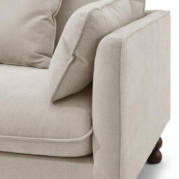 Furniturebox Uk Monroe Beige Chenille Fabric 3 Seater Sofa - thumbnail 5