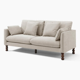Furniturebox Uk Monroe Beige Chenille Fabric 3 Seater Sofa - thumbnail 8