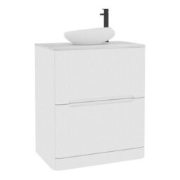 Royal Bathrooms Venice 700mm Gloss White Freestanding Bathroom Countertop Vanity Unit 2 Drawer With Nova Basin - thumbnail 7