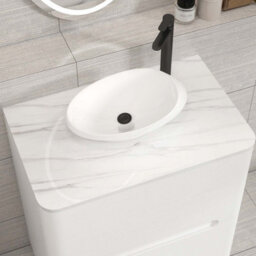 Royal Bathrooms Venice 700mm Gloss White Freestanding Bathroom Countertop Vanity Unit 2 Drawer With Nova Basin - thumbnail 6