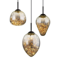 Luminosa Lighting Luminosa Firefly Cluster Pendant Ceiling Light Matt Black Smoke Glass Shade 6X Led 3000K - thumbnail 4
