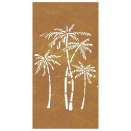 Walplus Garden Wall Decoration 105X55 Cm Corten Steel Palm Tree Design - thumbnail 4