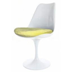 Fusion Living Tulip Set - Marble Large Circular Table And Six Chairs With Luxurious Cushion Yellow - thumbnail 4