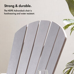 Vonhaus Grey Adirondack Chair Set 2, Reclining Slatted Garden Chair, Weather Resistant Hdpe Outdoor Armchair For Patio, Westport - thumbnail 3