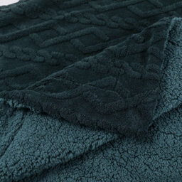 Pagnanno. Pagnanno Sherpa Teddy Fleece Blanket Fluffy Double Layered Bed And Sofa Throw For Families, Couples, Emerald Green, King - thumbnail 5