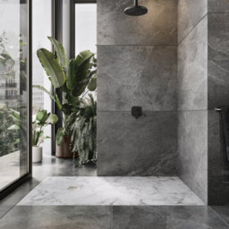 Plum&clay Pia Rectangle White Marble Effect Shower Tray (L)1400mm (W)800mm (H)25mm - thumbnail 3