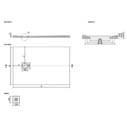 Plum&clay Pia Rectangle White Marble Effect Shower Tray (L)1400mm (W)800mm (H)25mm - thumbnail 8