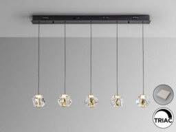 Luminosa Lighting Luminosa Zaria Bar Pendant Ceiling Light Black, Gold, Clear Led 3000K Dimmable - Uk Stock - thumbnail 2