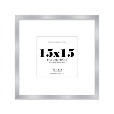 "15X15"" Silver Picture Frame - 15X15"" Square Frame With 12X12"" Mount For 15X15""/12X12"" Pictures Vintage Style Gallery Wall, 1 Pack" - image 1