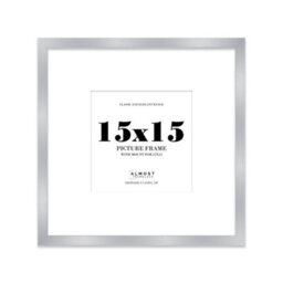 "15X15"" Silver Picture Frame - 15X15"" Square Frame With 12X12"" Mount For 15X15""/12X12"" Pictures Vintage Style Gallery Wall, 1 Pack" - thumbnail 1
