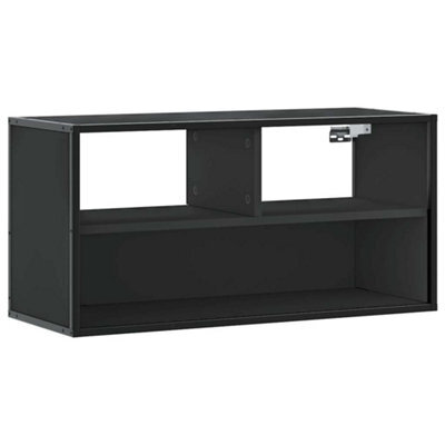 Berkfield Industrial Tv Cabinet Black 80X31X39.5 Cm Engineered Wood And Metal