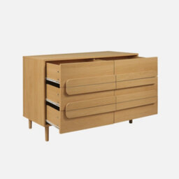 Sweeek - Vintage Oak Wood Effect 6 Drawer Chest Juliana 120X40X75 Cm - thumbnail 3