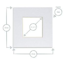 "Nicola Spring Picture Mount For 8 X 8"" Frame - Photo Size 4 X 4"" - White" - thumbnail 4