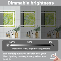 Probaty Bathrooms Bathroom 100X60Cm 3-Color Led Mirror With Anti-Fog And Memory Function,touch Sensor Wall Backlit Vanity Mirror,ip44 - thumbnail 4