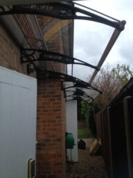 Canofix UK Canofix Door Canopy Pc 2500 Width X 1270 Projection (Black Bracket - Clear Sheet) - thumbnail 1