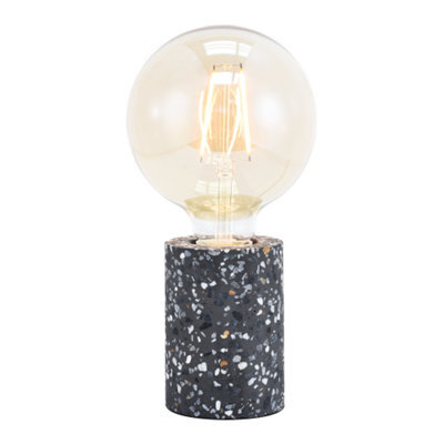Happy Homewares Modern Black Mosaic Concrete Table Lamp For Vintage Industrial Style Light Bulbs - image 1