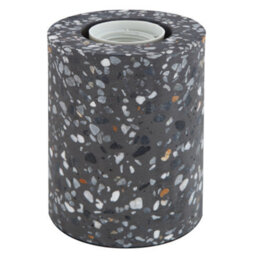 Happy Homewares Modern Black Mosaic Concrete Table Lamp For Vintage Industrial Style Light Bulbs - thumbnail 5
