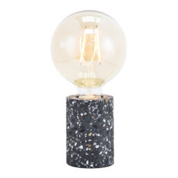 Happy Homewares Modern Black Mosaic Concrete Table Lamp For Vintage Industrial Style Light Bulbs - thumbnail 1