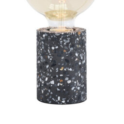 Happy Homewares Modern Black Mosaic Concrete Table Lamp For Vintage Industrial Style Light Bulbs - thumbnail 3