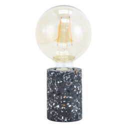 Happy Homewares Modern Black Mosaic Concrete Table Lamp For Vintage Industrial Style Light Bulbs - thumbnail 2