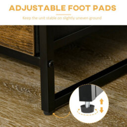 Wyld Haus Rana Rustic Brown And Black Metal Tall Unit With 2 Shelves And 3 Fabric Drawers - thumbnail 6