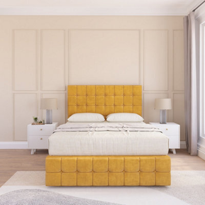 Sloomy Berlin Divan Bed Set With 2 Drawers Footend - Plush Velvet - image 1