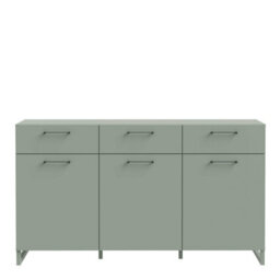 Wyld Haus Innsbruck Sage Green 3 Door 3 Drawer Wooden Chest With Soft-Close Drawers And Matt Black Handles - thumbnail 3