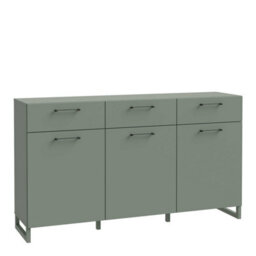 Wyld Haus Innsbruck Sage Green 3 Door 3 Drawer Wooden Chest With Soft-Close Drawers And Matt Black Handles - thumbnail 2