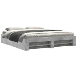 Berkfield Bed Frame Without Mattress Concrete Grey 200X200Cm Engineered Wood - thumbnail 2