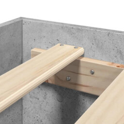 Berkfield Bed Frame Without Mattress Concrete Grey 200X200Cm Engineered Wood - thumbnail 9