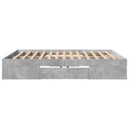 Berkfield Bed Frame Without Mattress Concrete Grey 200X200Cm Engineered Wood - thumbnail 6