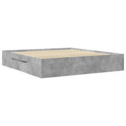 Berkfield Bed Frame Without Mattress Concrete Grey 200X200Cm Engineered Wood - thumbnail 7