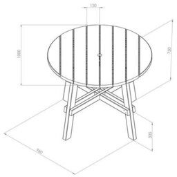 Zest Freya Round Wooden Table Garden Table By Zest Outdoor Living - thumbnail 4
