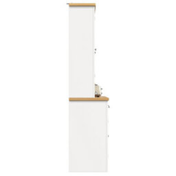 Abrihome Kitchen Pantry Cabinet With Wine Rack, 185Cm Tall Storage Cabinet With Glass Doors, 5 Drawers & Adjustable Shelves, White - thumbnail 7