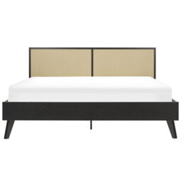Beliani Bed Rattan Monpazier 180 X 200 Cm (Eu Super King) Black - thumbnail 4