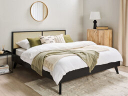 Beliani Bed Rattan Monpazier 180 X 200 Cm (Eu Super King) Black - thumbnail 2