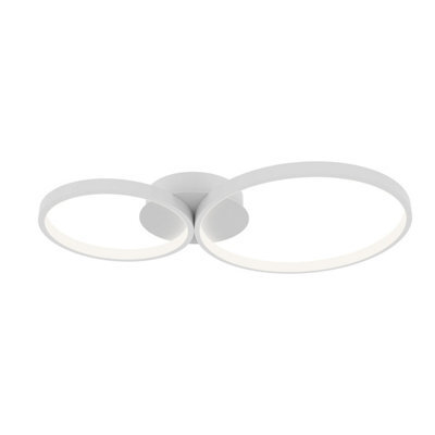Luminosa Lighting Luminosa Maver Twin Ring Led Semi Flush Ceiling Light White 3000/4000/6000K 2Xled - image 1