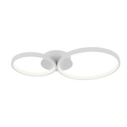 Luminosa Lighting Luminosa Maver Twin Ring Led Semi Flush Ceiling Light White 3000/4000/6000K 2Xled - thumbnail 1