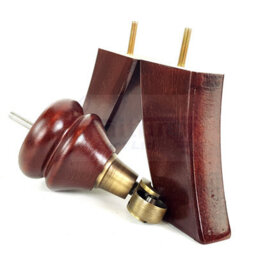 L&F Mahogany Furniture Legs Wood Replacement Feet 2 With Antique Brass Castors 140mm High 2 Curved Feet Chair Sofa M8 - thumbnail 7
