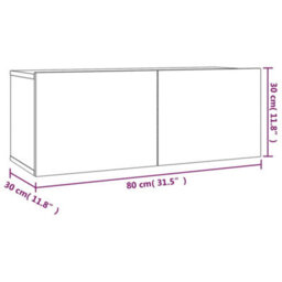 Vidaxl 2 Piece Tv Cabinet Set Smoked Oak Engineered Wood - thumbnail 9
