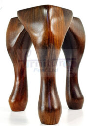 L&F Queen Anne Wooden Legs Dark Walnut Wash 150mm High Set Of 4 Replacement Furniture Feet Chairs Sofas Footstools (Self Fixed) - thumbnail 6