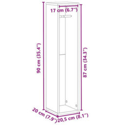 Berkfield Durable Bathroom Cabinet With Roll Holder Sonoma Oak 20.5X20X90 Cm - thumbnail 9