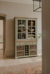 Statement Furniture Kitchen Display Cabinet With Wine Rack - Sage Green - thumbnail 2