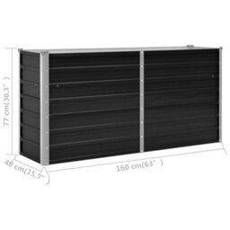 Berkfield Garden Raised Bed Anthracite 160X40X77 Cm Galvanised Steel - thumbnail 7