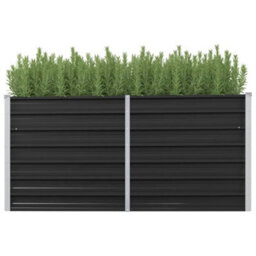 Berkfield Garden Raised Bed Anthracite 160X40X77 Cm Galvanised Steel - thumbnail 1